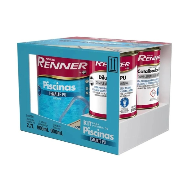 Tinta Para Piscina Azul Esmalte Pu Renner 4,5l