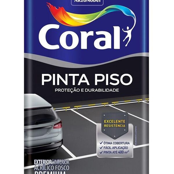 Tinta Pinta Piso Coral Premium Preto Lata 18l