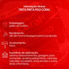 Tinta Pinta Piso Coral Premium Vermelho Segurança Galão 3,6 L