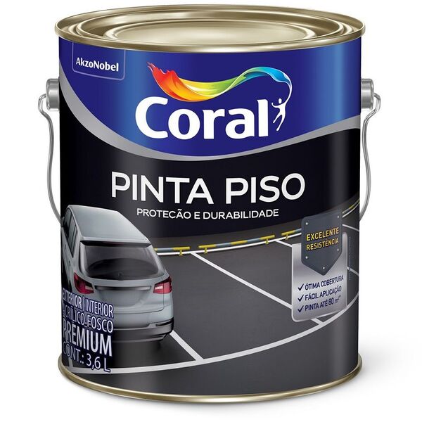 Tinta Pinta Piso Coral Premium Vermelho Segurança Galão 3,6 L