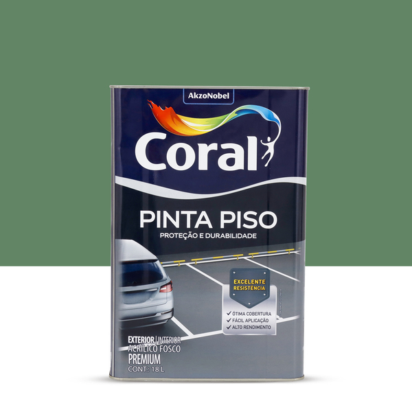 Tinta Fosca Pinta Piso Premium Internas e Externas Verde Quadra 18L Coral
