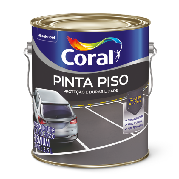 Tinta Fosca Pinta Piso Premium Internas e Externas Amarelo Demarcação 3,6L Coral
