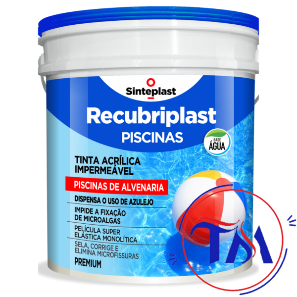 Tinta Piscina Base Agua Recubriplast 3,6 Lts Cor: Branco