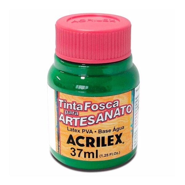 Tinta Pva Acrilex Fosca 37ml - 520 Preta Embalagem Com 12 Uni