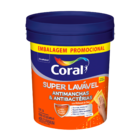 Tinta Acrílica Anti Bactéria e Mofo Semi Acetinada Super Lavável Premium Ambientes Internos Branca 20L Coral