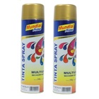 Tinta Spray 400ml Mundial Prime Metálica Dourado Kit 2 Unid