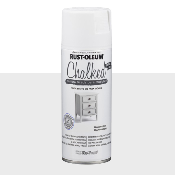 Tinta Spray Chalked Efeito Giz Ultra Fosco Branco Linho 437mL Rust-Oleum