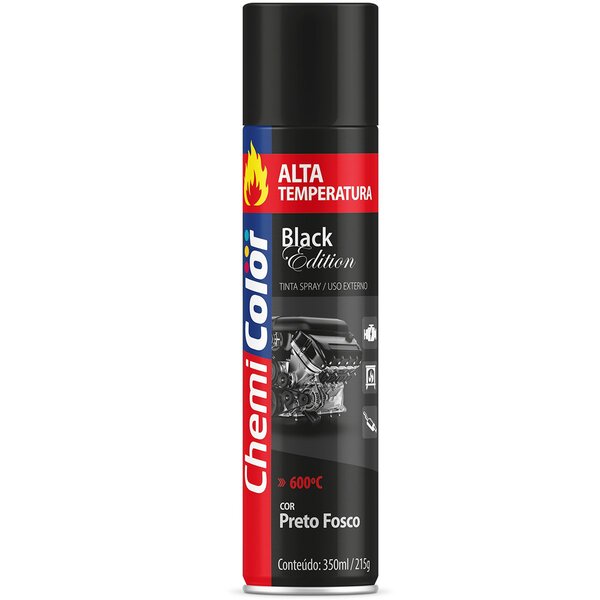 Tinta Spray Chemicolor Alta Temperatura Preto Fosco 400ml 98