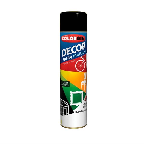 Tinta Spray Colorgin 871 Decor Preto Fosco