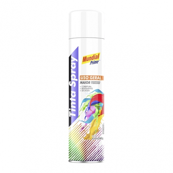 Tinta Spray Mundial Prime Branco 400ml C-6pcs