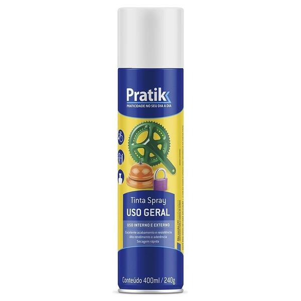 Tinta Spray Pratik Uso Geral Branco Brilhante 400ml