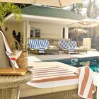 Toalha Banhão Praia Teka De Piscina Listrada Bege Luxo