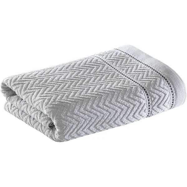 Toalha Banho Jacquard Chevron 70x140 A  Cinza