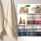 Toalha Banho Lumina Karsten Branco Cinza 70x140cm Algodão