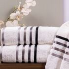 Toalha Banho Lumina Karsten Branco Cinza 70x140cm Algodão