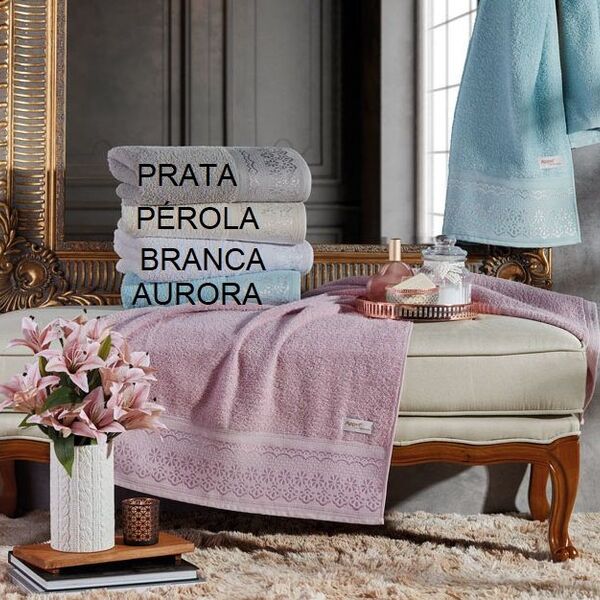 Toalha Banho Requinte 68 X 140 Cm Rosa Appel