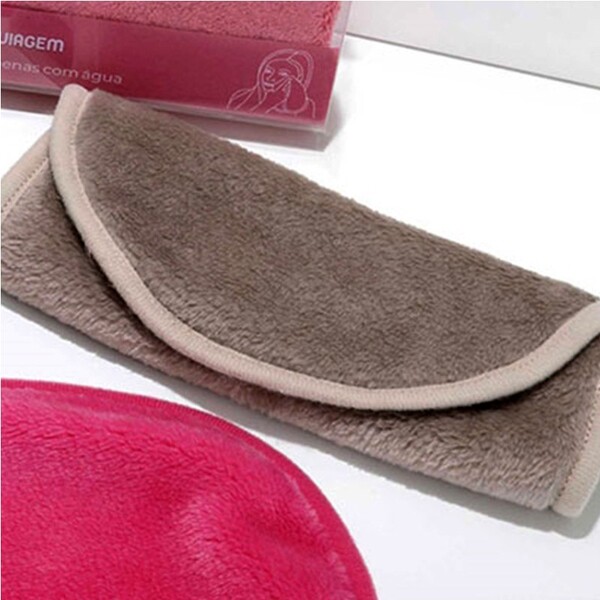 Toalha Bouton Removedor De Maquiagem 34cmx19cm Bege