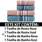 Toalha De Banho + Rosto Algodão Jogo De 4 Peças Camesa - Emco