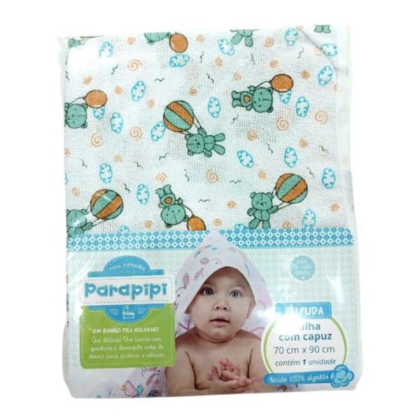Toalha De Banho Bebe Parapipi C/ Capuz  Branco