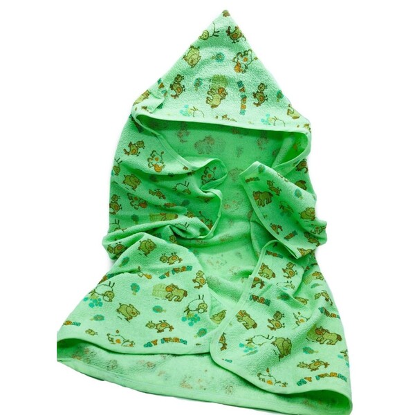 Toalha De Banho Bebe Parapipi C/ Capuz  Verde