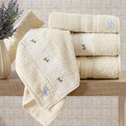 Toalha De Banho Ellora Palha Felpa 100% Algodão 5 Peças Borda