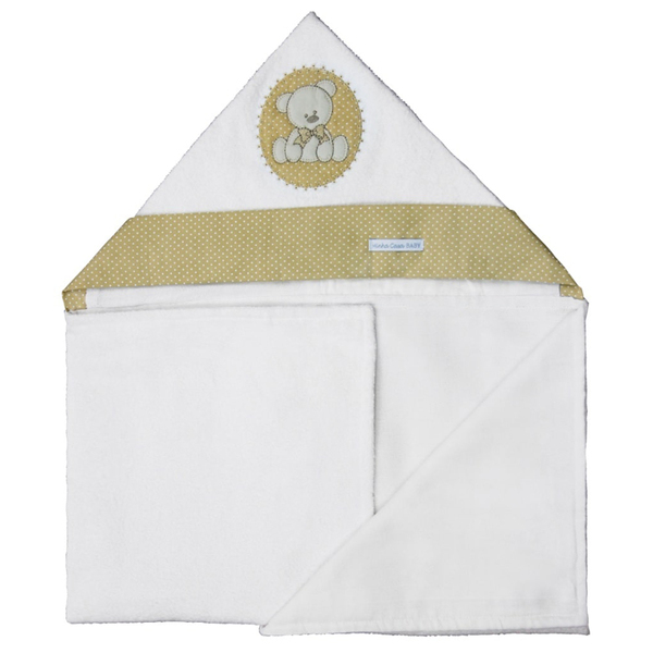 Toalha De Banho Infantil Aveludada 100% Algodão Com Capuz - U