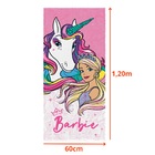 Toalha De Banho Infantil Barbie Felpuda Algodão Praia Piscina