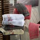 Toalha De Banho Jacquard 400g/m² - Borboletas Cinza Granito