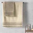 Toalha de Banho Karsten Calera Marrom em Jacquard  67x1,35cm