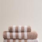 Toalha De Banho Listras Bege E Branco -  Buddemeyer