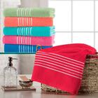 Toalha De Banho Teka Escala Com Barras Laranja 280g/m²