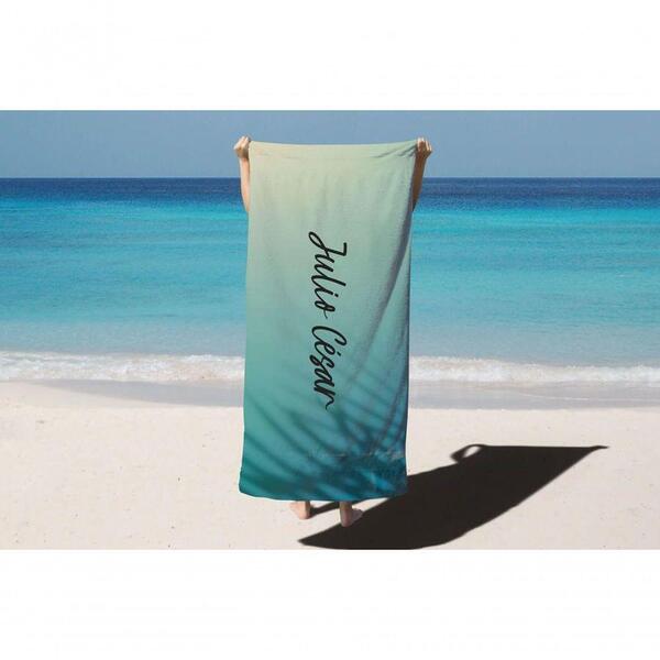 Toalha De Banho Verão Praia Azul Sombra Nome Julio César