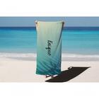 Toalha De Banho Verão Praia Azul Sombra Nome Kaique