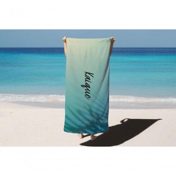 Toalha De Banho Verão Praia Azul Sombra Nome Kaique