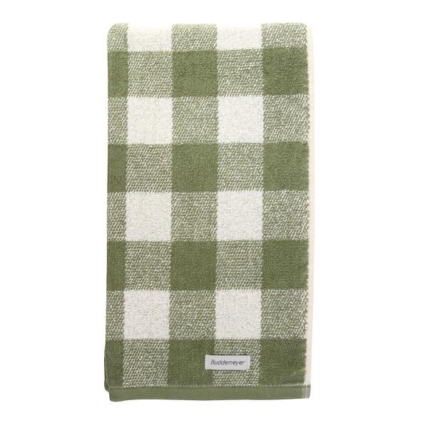 Toalha De Banho Xadrez Bege Verde Inverse - Buddemeyer