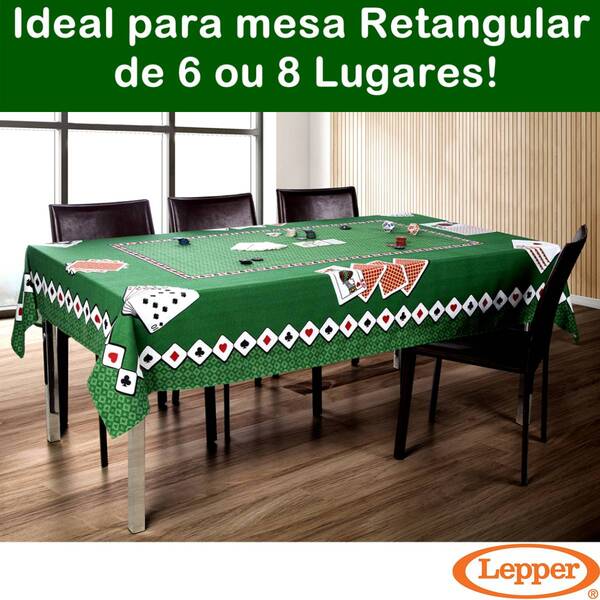 Toalha De Baralho Mesa Retangular 1.50x2.20 Toque Aveludado L