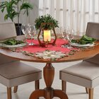 Toalha De Chá Natalino Bordado Inglês 85x85 Rouge