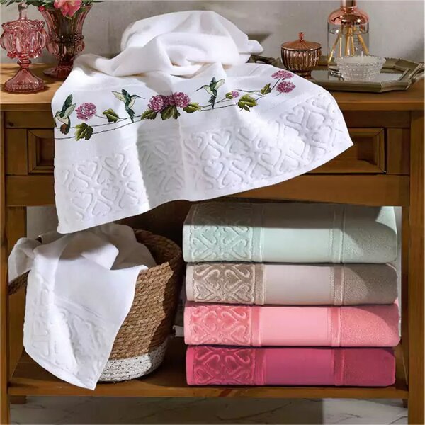 Toalha De Lavabo Com Barra Aveludada Jacquard Para Bordar Pon