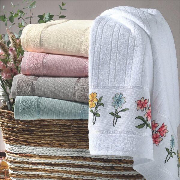 Toalha De Lavabo Para Bordar Ponto Cruz Döhler 400g/m² - Fire