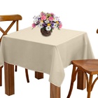 Toalha De Mesa 4 Lugares 1,45m Quadrada Oxford Liso Bege