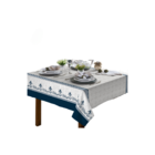 Toalha De Mesa 4 Lugares Quadrada Rústica Luxo 1,40x1,40m Flo