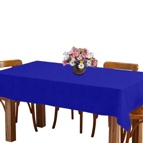 Toalha De Mesa 6 Lugares 2,00m Retangular Oxford Azul Royal