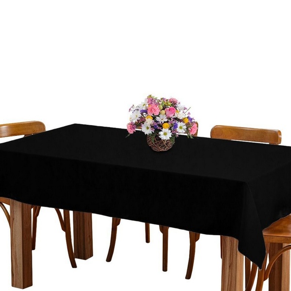 Toalha De Mesa 8 Lugares 2,45m Retangular Oxford Liso Preto