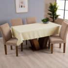 Toalha De Mesa 8 Lugares Oxford Liso Palha 2,50x1,40m