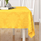 Toalha De Mesa Amarela Lisa Medalhão Retangular 2,20m X 1,40m