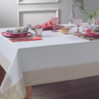 Toalha De Mesa Chamonix Branco/bege Quadrada 140x140