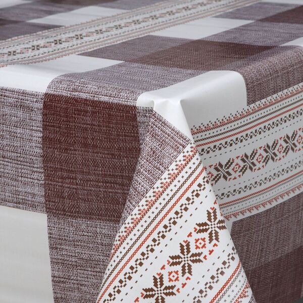 Toalha De Mesa Classic Rolo 1,37m X 20m Xadrez Marrom Kapazi