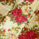 Toalha De Mesa De Natal Dourada Flores 1,40x1,40m - Casambien