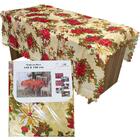 Toalha De Mesa De Natal Dourada Flores 1,40x1,40m - Casambien