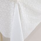 Toalha De Mesa Em Rolo 0,22mm 137cm X 20m Branca Com Flores